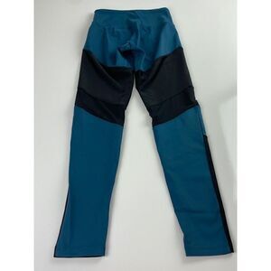 Brazil Wear Mesh Knee Leggings Womens Small Blue Black Athleisure BJ0455